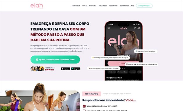 Elah App — página de vendas