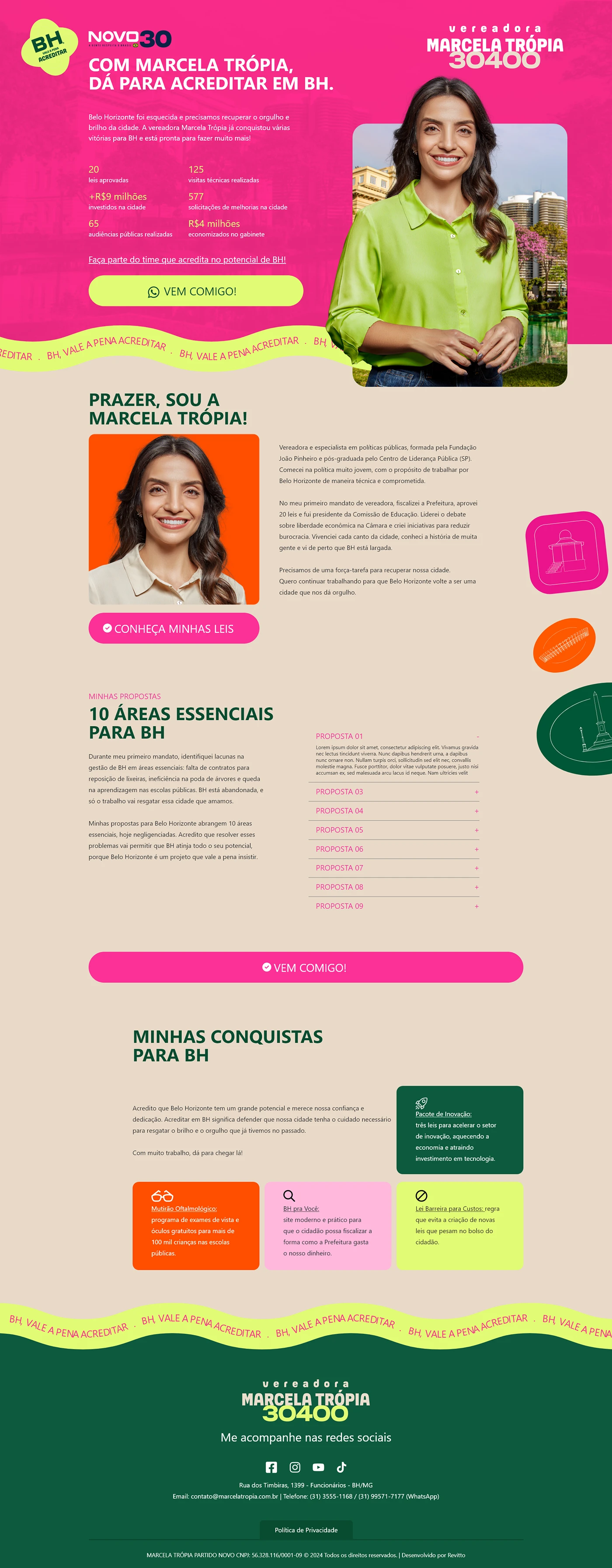 Marcela Trópia — página de campanha completa